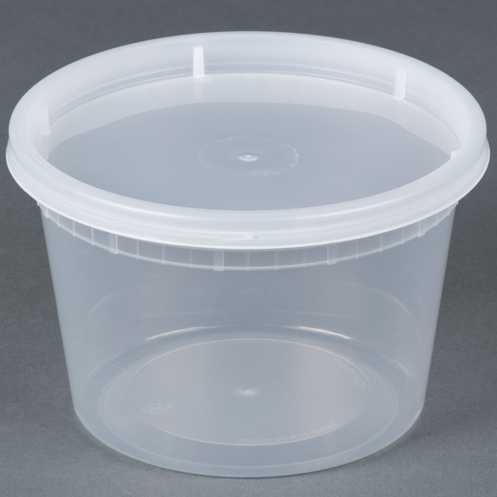 16 Oz Plastic Tubs with Lids (10)